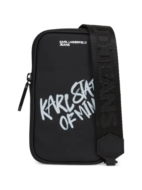 Karl Lagerfeld Jeans logo-print zip-around phone pouch Black B3M32080999