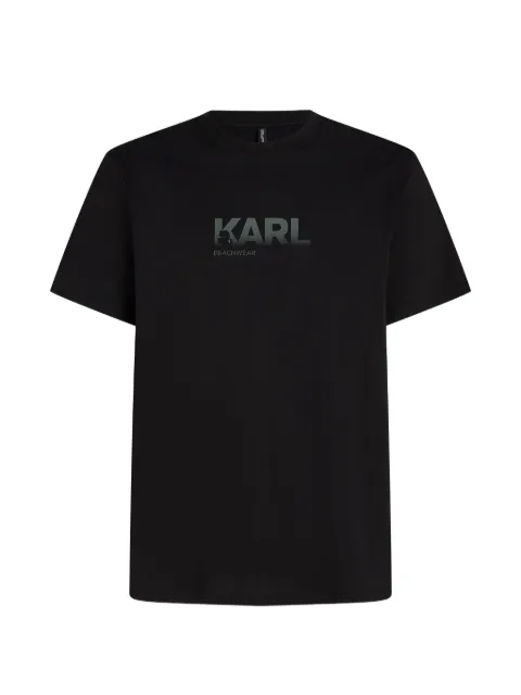 Karl Lagerfeld ombre-print logo T-shirt Black B3M46006999