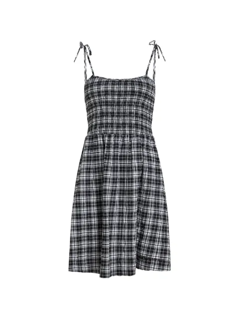 Karl Lagerfeld Jeans checked strappy mini dress Black B3W13003C06