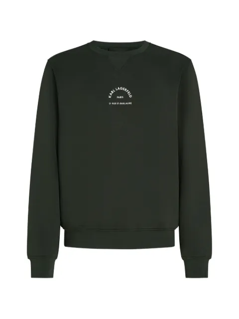 Karl Lagerfeld Rue St-Guillaume logo-print sweater Green B3M44003158