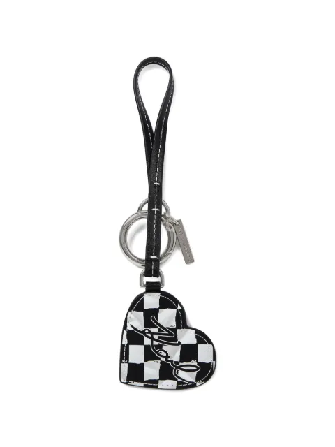 Karl Lagerfeld checkered-heart mirror keychain Black B3W50003975