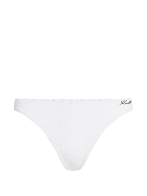 Karl Lagerfeld textured faux-pearl bikini bottoms White B3W46013B09