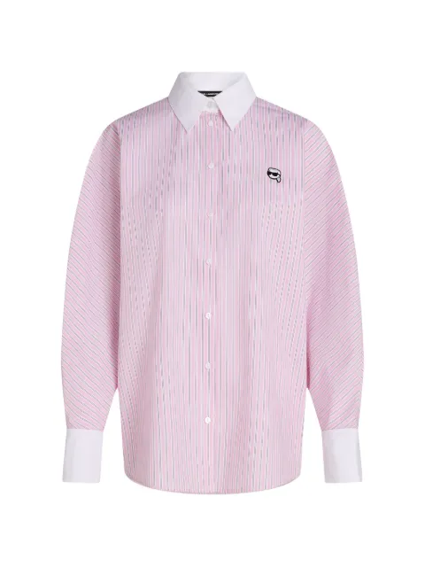 Karl Lagerfeld contrast-collar Ikon stripe shirt Pink B3W11024B73