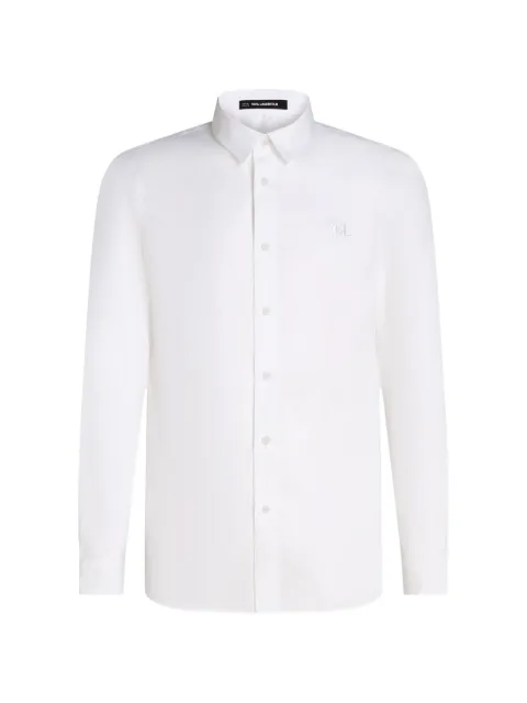Karl Lagerfeld embroidered-logo long-sleeve shirt White B3M16022100