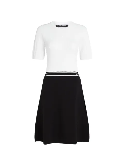 Karl Lagerfeld logo two-tone knit dress Black B3W13039101