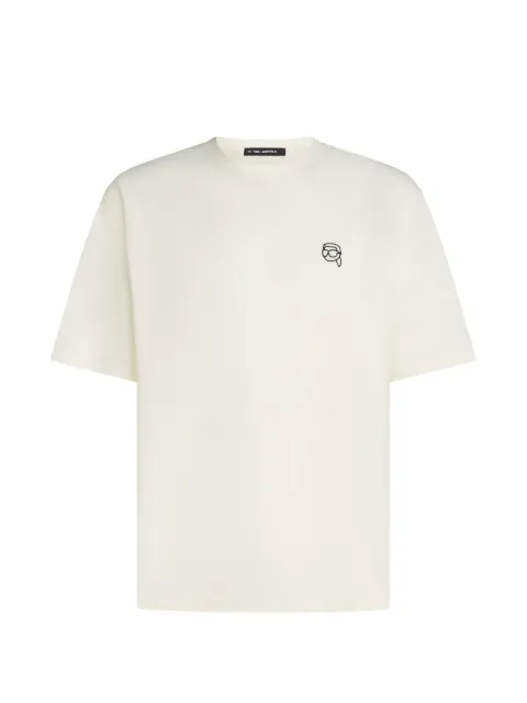 Karl Lagerfeld logo-embroidery T-shirt Neutrals B3M17080B09