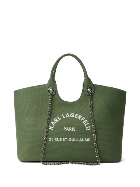 Karl Lagerfeld medium Rue St-Guillaume chain tote bag Green B3W500685HT