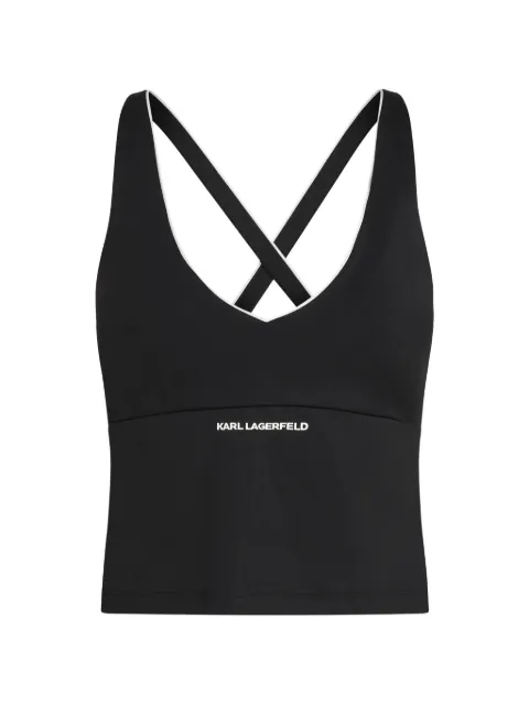 Karl Lagerfeld contrast-piping athleisure tank top Black B3W44016999