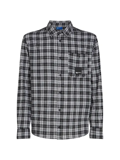 Karl Lagerfeld Jeans check-pattern logo-patch shirt Black B3M16001