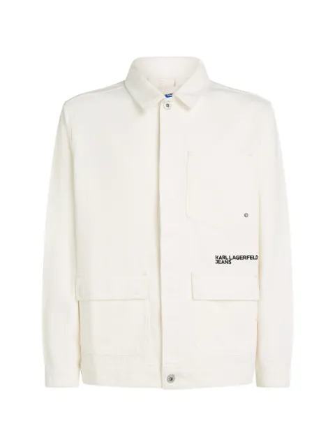Karl Lagerfeld Jeans logo-print cotton jacket White B3M14022100