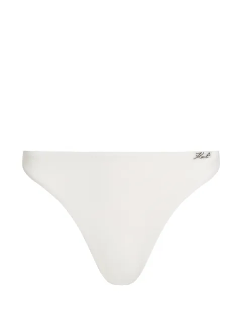 Karl Lagerfeld Signature high-leg bikini bottoms White B3W46035B09