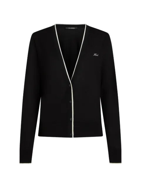 Karl Lagerfeld merino-wool cardigan Black B3W18038999