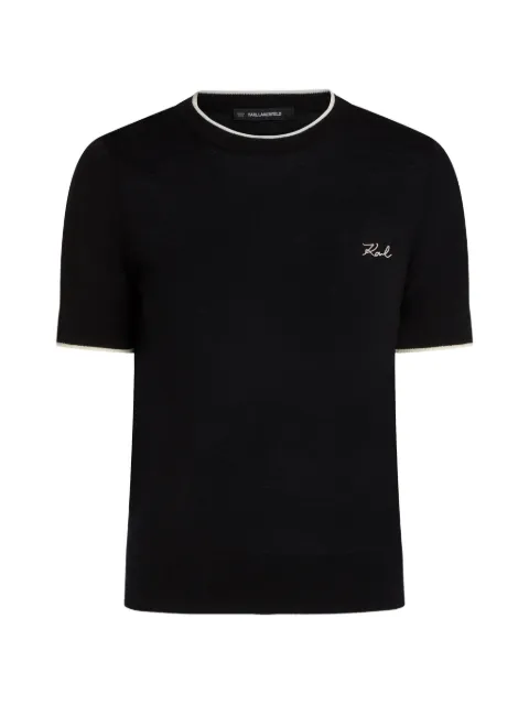 Karl Lagerfeld merino-wool T-shirt Black B3W18039999