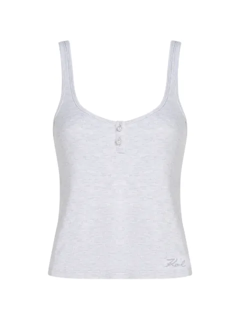 Karl Lagerfeld pearl-embellished cami top Grey B3W44005257