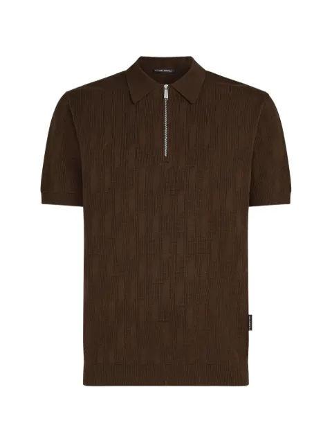 Karl Lagerfeld monogram-pattern polo shirt Brown A1M180122EP