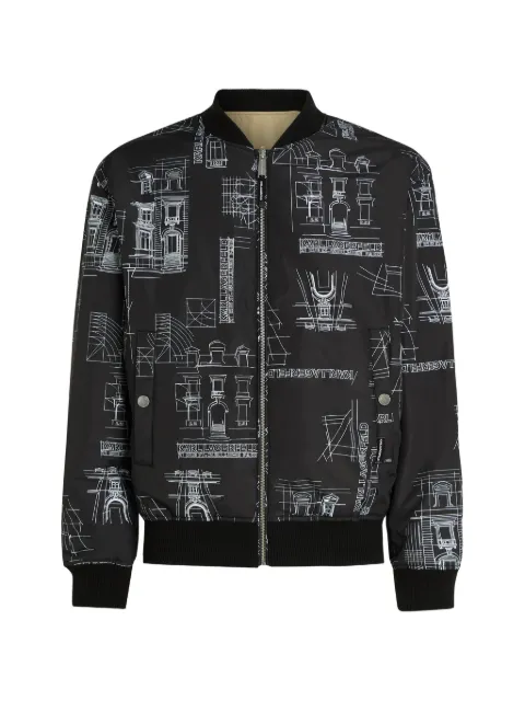 Karl Lagerfeld sketch-print reversible bomber jacket Black B3M150391DX