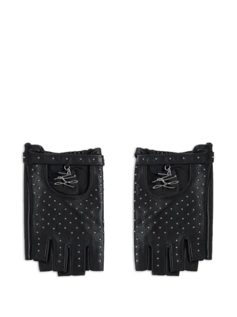 Karl Lagerfeld K/Autograph studs fingerless gloves Black B3W33010999