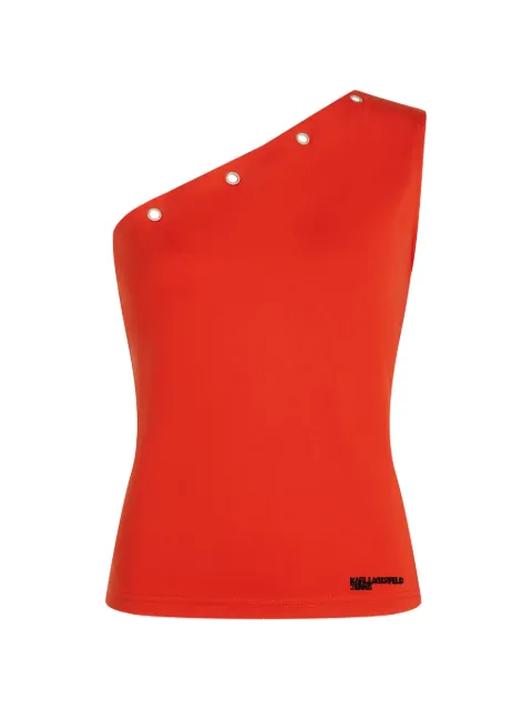 Karl Lagerfeld Jeans eyelet-detail one-shoulder top Orange B3W17015433