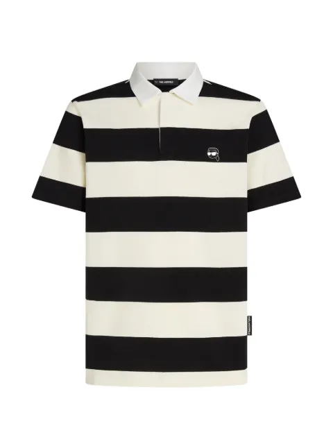 Karl Lagerfeld striped-pattern polo shirt Black B3M170771UG