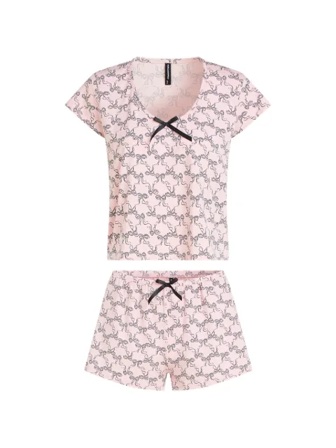 Karl Lagerfeld signature bow-detail cotton pajamas Pink B3W45006B31