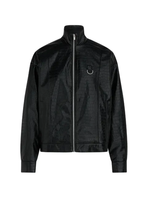 Karl Lagerfeld Jeans Karlism croc-effect bomber jacket Black B3W14041999