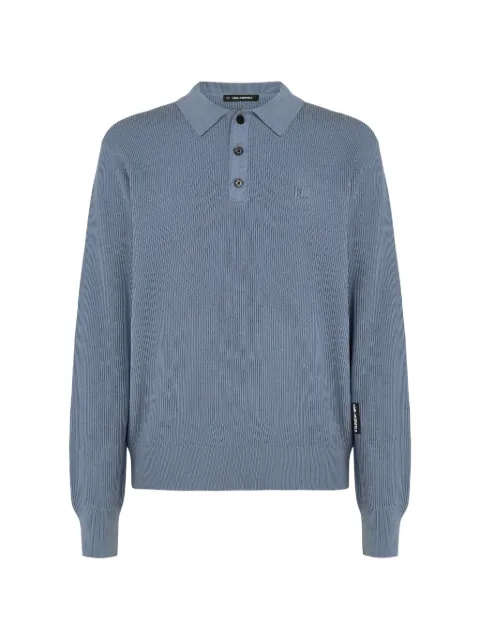Karl Lagerfeld ribbed-knit polo shirt Blue B3M180182RJ