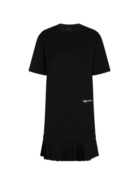Karl Lagerfeld Jeans pleated-hem short-sleeve mini dress Black B3W13014999