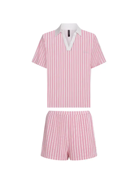 Karl Lagerfeld Signature stripe-print pajamas Pink B3W450051VJ
