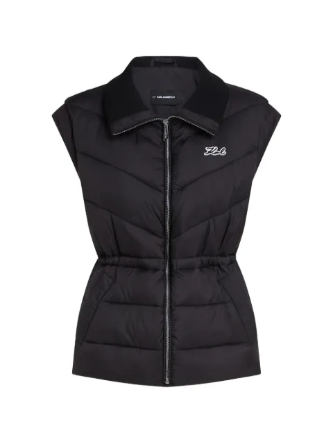 Karl Lagerfeld quilted logo-patch gilet Black B3W15033999