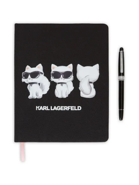 Karl Lagerfeld Ikon Choupette notebook and pen set Black B3W42007999