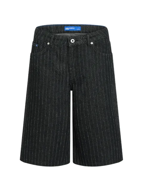Karl Lagerfeld Jeans pinstripe denim shorts Black B3W10043B69