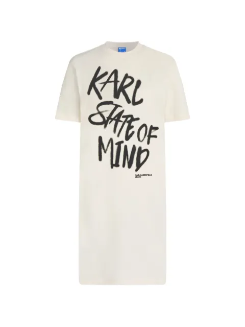 Karl Lagerfeld Jeans slogan-print T-shirt mini dress Neutrals B3W130112OO