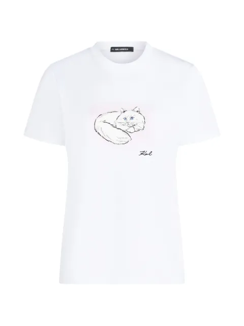Karl Lagerfeld portrait-print T-shirt White B3W17069100