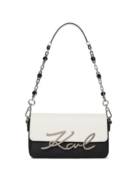 Karl Lagerfeld K/Signature bead-embellished shoulder bag Black B3W30303998
