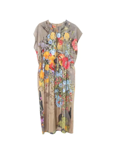 Anntian floral-print midi dress Neutrals 0301F