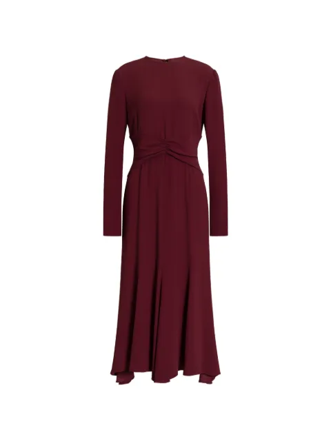 Alberta Ferretti midi ruched-waist long-sleeve dress Red AEF262U04106627
