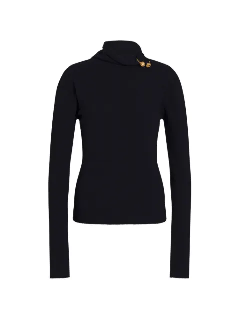 Alberta Ferretti button-detail high-neck sweater Blue AEF262U09186603