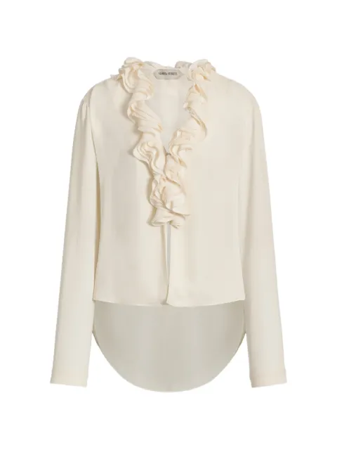 Alberta Ferretti ruffled-neck blouse Neutrals AEF262U02026617