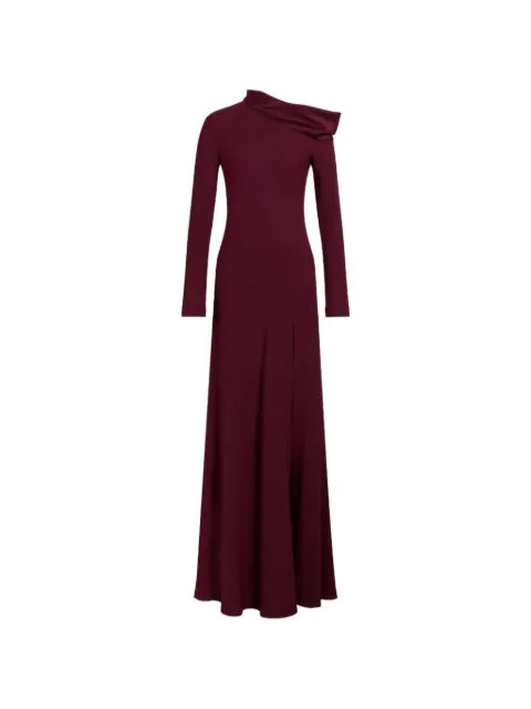 Alberta Ferretti off-shoulder side-slit maxi dress Red AEF262U04236627