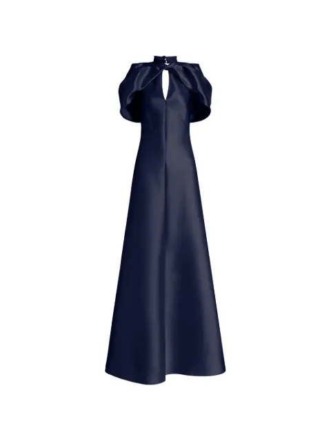 Alberta Ferretti puff-sleeves keyhole dress Blue AEF262U04496628