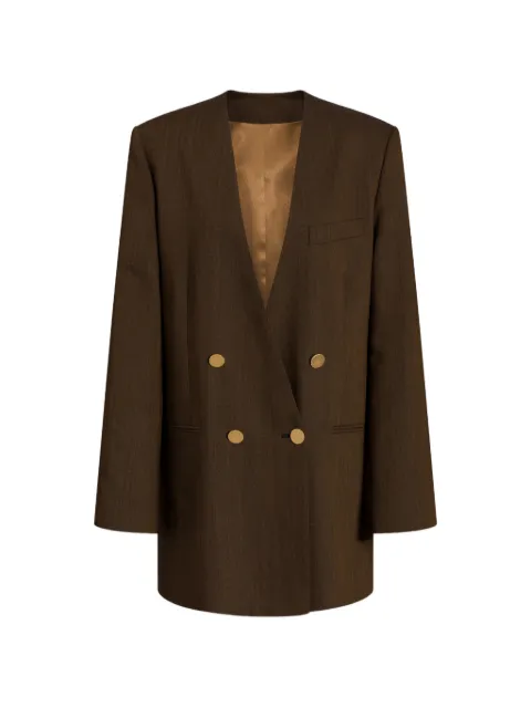 Alberta Ferretti button double-breasted blazer Brown AEF262U05086639