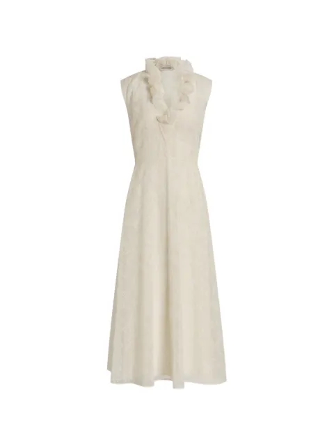 Alberta Ferretti ruffled midi dress White AEF262U04166619
