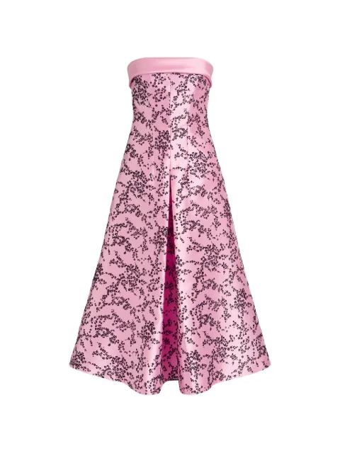 Alberta Ferretti floral-print strapless dress Pink AEF262U04386647