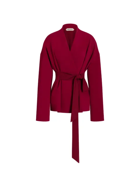 Alberta Ferretti collarless wrap coat Red AEF262U05026634