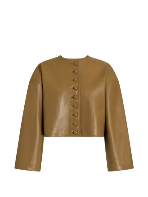 Alberta Ferretti buttoned leather jacket Green AEF262U37046690