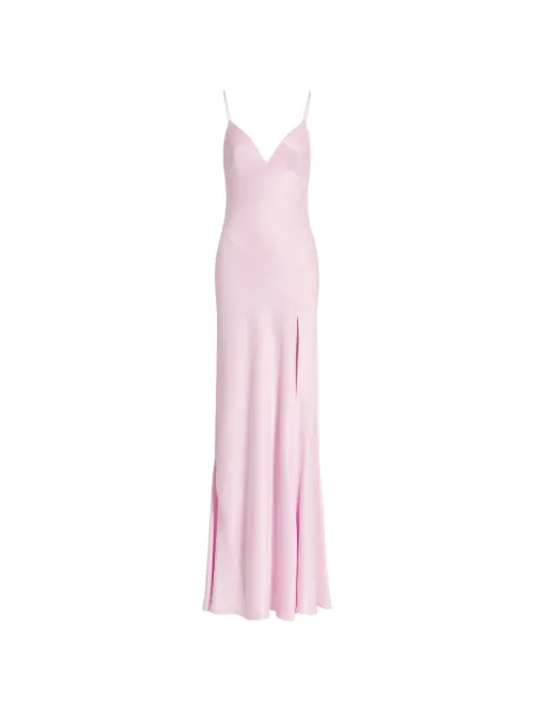 Alberta Ferretti satin-finish slit-detail maxi dress Pink AEF262U04226627