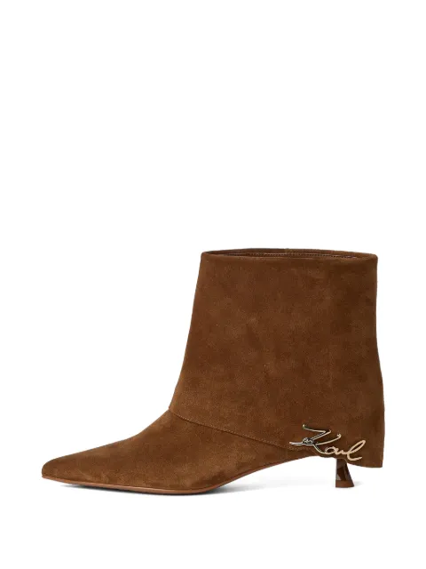 Karl Lagerfeld Pasha fold-over ankle boots Brown KLL30142157