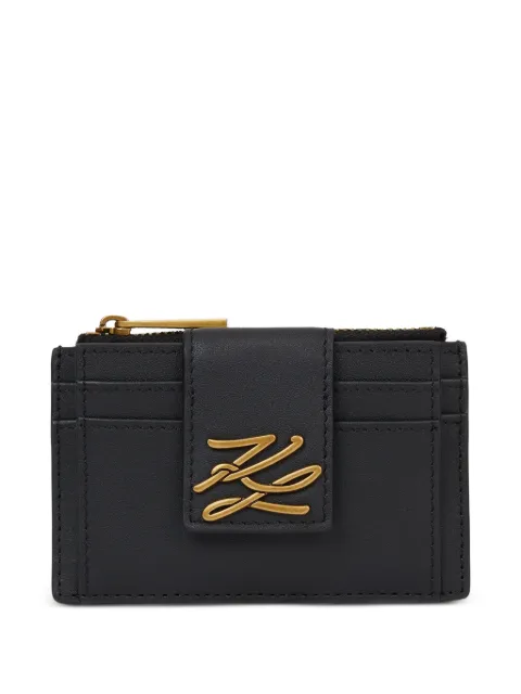 Karl Lagerfeld logo-plaque zip cardholder Black B3W32006992
