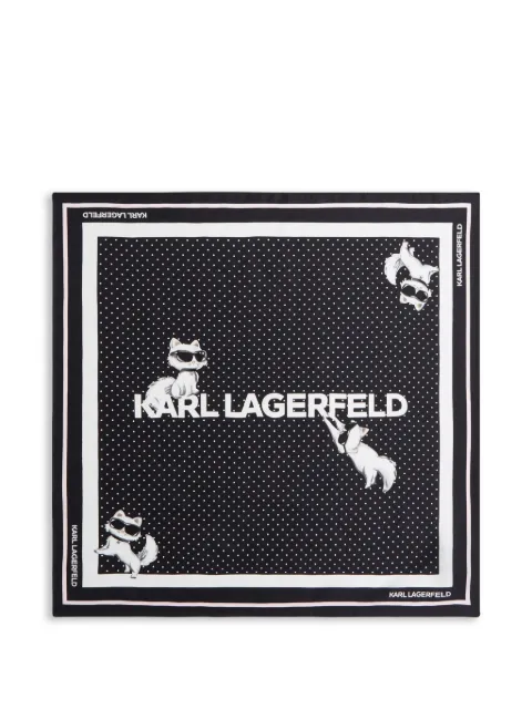 Karl Lagerfeld Ikonik Choupette polka-dot scarf Black B3W33037999