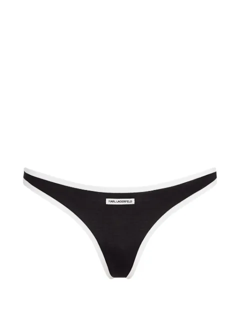 Karl Lagerfeld monochrome high-leg thong Black B3W47020999